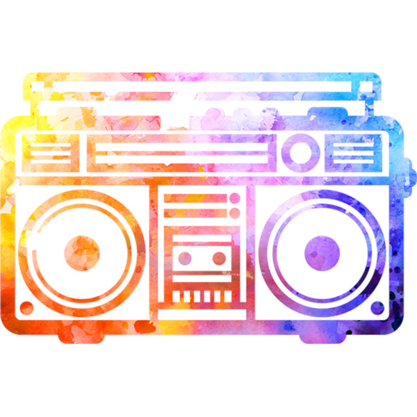 Vintage Boombox Colourful - Ladies Slim Fit Tee