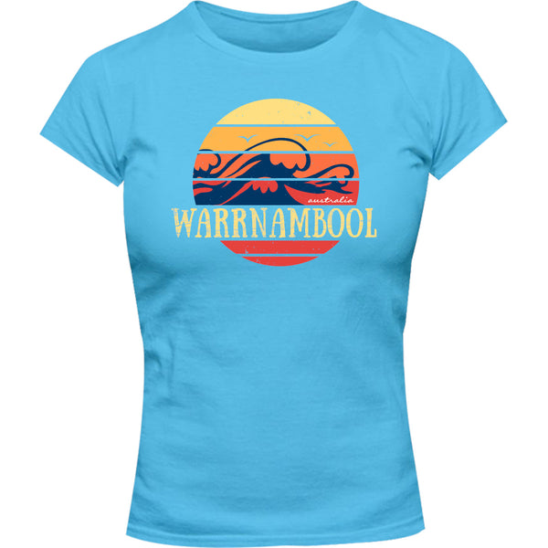 Warrnambool Circle Wave - Ladies Slim Fit Tee - Graphic Tees Australia