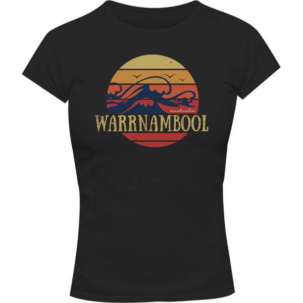 Warrnambool Circle Wave - Ladies Slim Fit Tee - Graphic Tees Australia