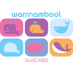 Warrnambool Multicoloured Whales - Youth & Infant Tee - Graphic Tees Australia