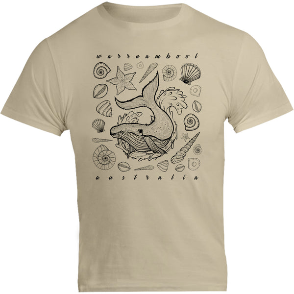 Warrnambool Whale & Shells - Unisex Tee - Graphic Tees Australia