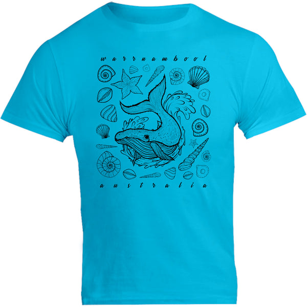 Warrnambool Whale & Shells - Unisex Tee - Graphic Tees Australia