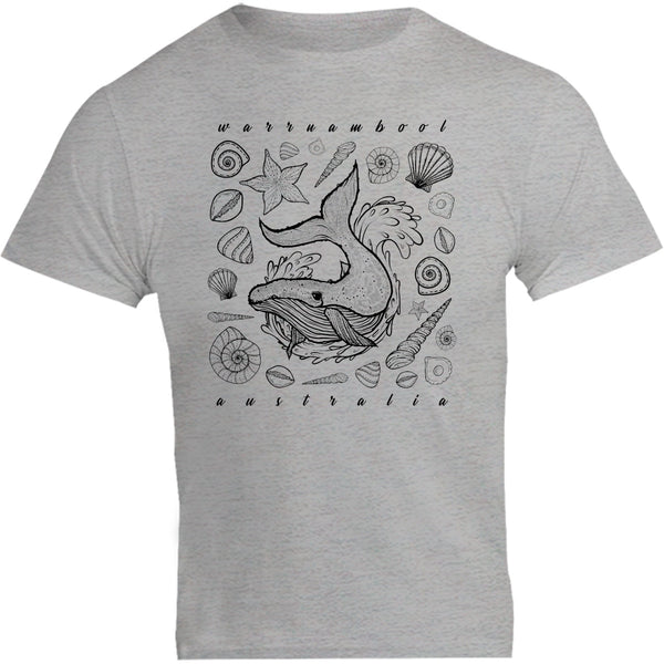 Warrnambool Whale & Shells - Unisex Tee - Graphic Tees Australia