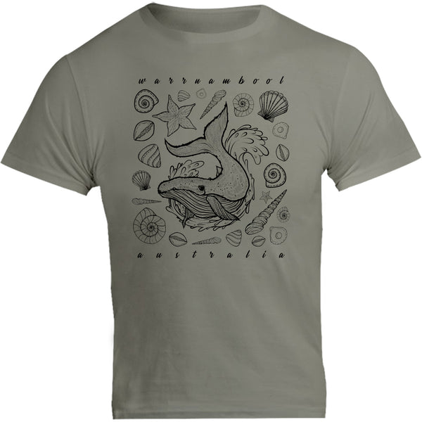 Warrnambool Whale & Shells - Unisex Tee - Graphic Tees Australia