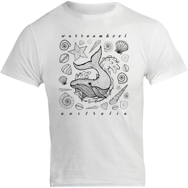 Warrnambool Whale & Shells - Unisex Tee - Graphic Tees Australia