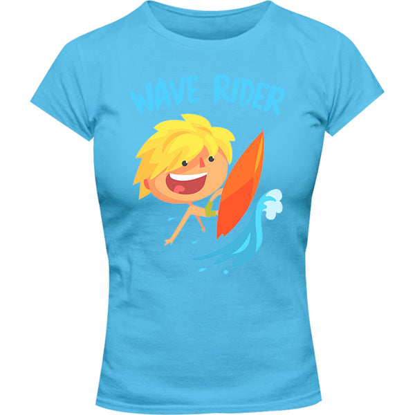 Wave Rider - Ladies Slim Fit Tee - Graphic Tees Australia