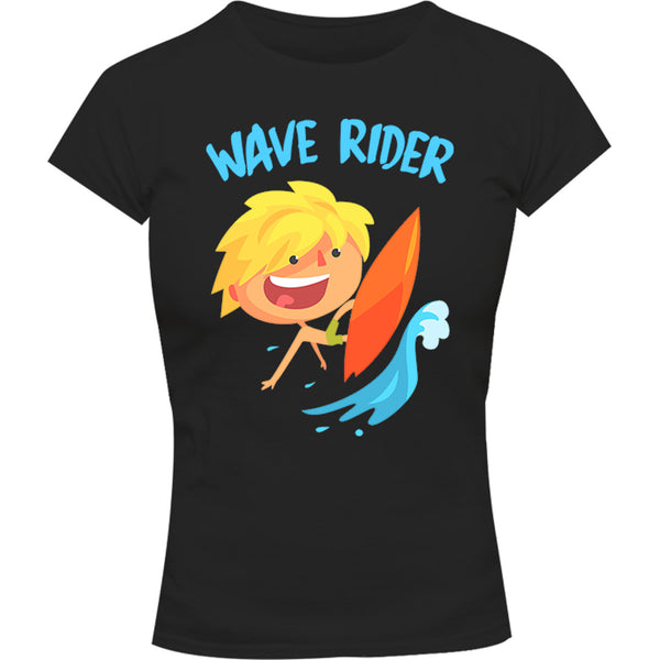 Wave Rider - Ladies Slim Fit Tee - Graphic Tees Australia