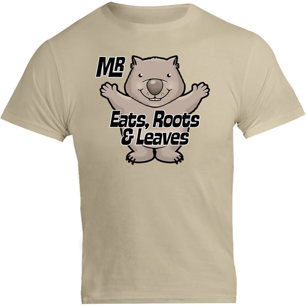 Wombat Eats Roots & Leaves - Unisex Tee - Graphic Tees Australia