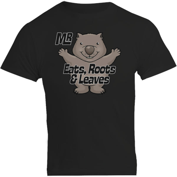 Wombat Eats Roots & Leaves - Unisex Tee - Graphic Tees Australia