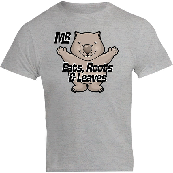 Wombat Eats Roots & Leaves - Unisex Tee - Graphic Tees Australia