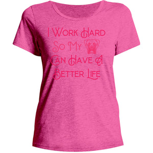 Work Hard For My Boxer - Ladies Relaxed Fit Tee - Graphic Tees Australia