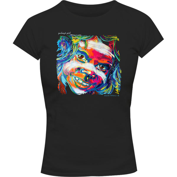 Yalanji Girl 1 - Ladies Slim Fit Tee - Graphic Tees Australia