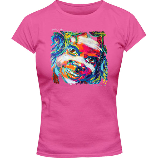 Yalanji Girl 1 - Ladies Slim Fit Tee - Graphic Tees Australia