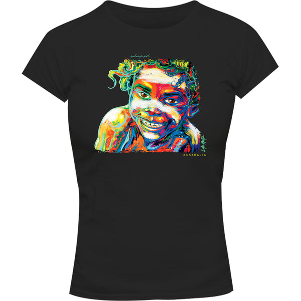 Yalanji Girl 2 - Ladies Slim Fit Tee - Graphic Tees Australia