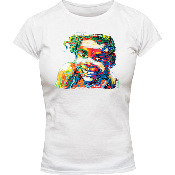 Yalanji Girl 2 - Ladies Slim Fit Tee - Graphic Tees Australia