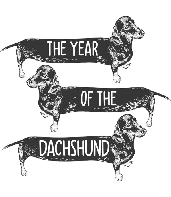 Year Of The Dachshund - Ladies Slim Fit Tee - Graphic Tees Australia