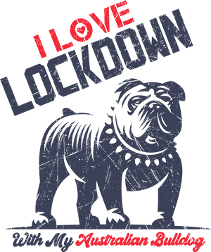 Lockdown With My Australian Bulldog - Ladies Relaxed Fit Tee - Graphic Tees Australia