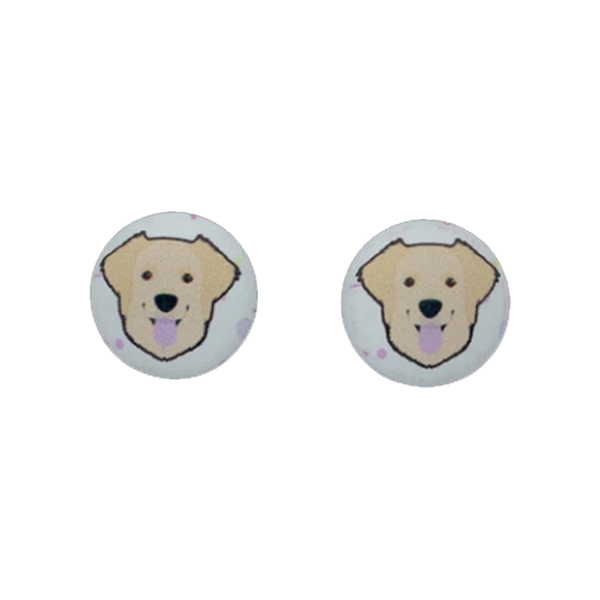 Golden Retriever Button Earrings