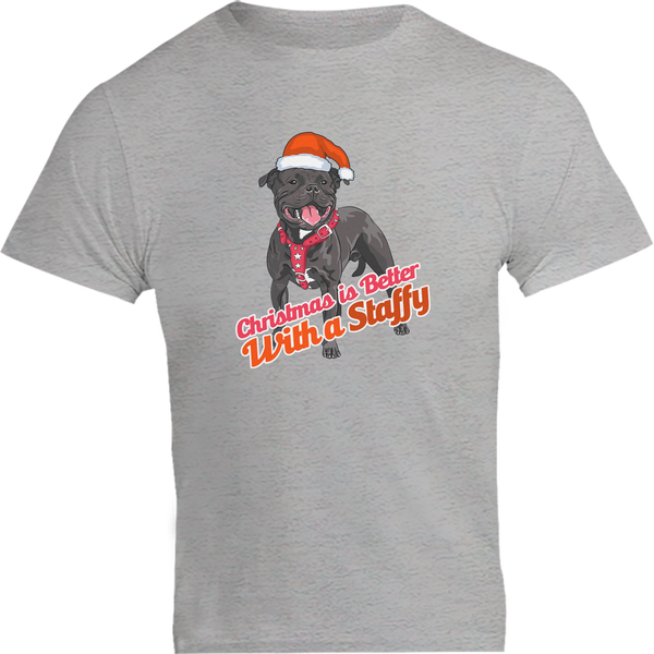 Christmas Is Better With A Staffy - Unisex Tee - Plus Size