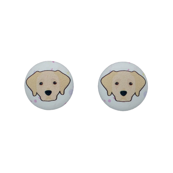 Labrador Button Earrings