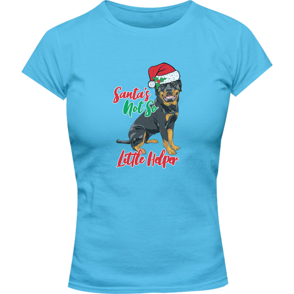 Santa's Not So Little Helper - Ladies Slim Fit Tee