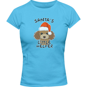 Santa's Little Helper Poodle - Ladies Slim Fit Tee