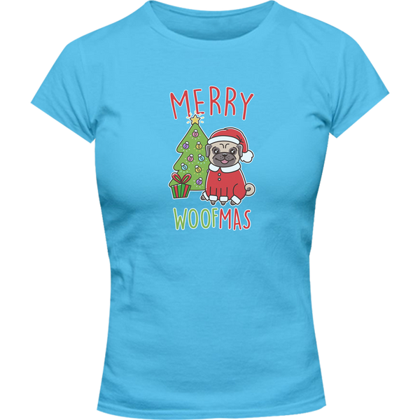 Merry Woofmas - Ladies Slim Fit Tee