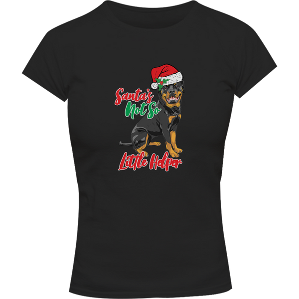 Santa's Not So Little Helper - Ladies Slim Fit Tee