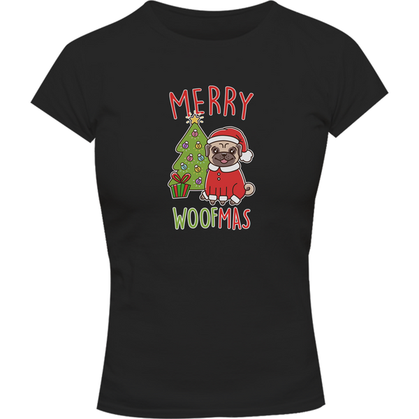 Merry Woofmas - Ladies Slim Fit Tee