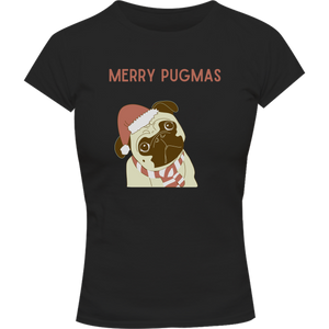 Merry Pugmas - Ladies Slim Fit Tee