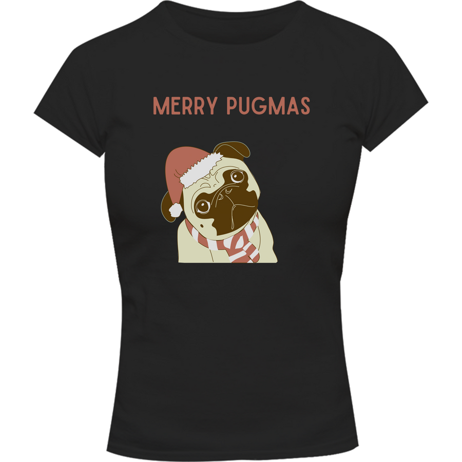 Merry Pugmas - Ladies Slim Fit Tee