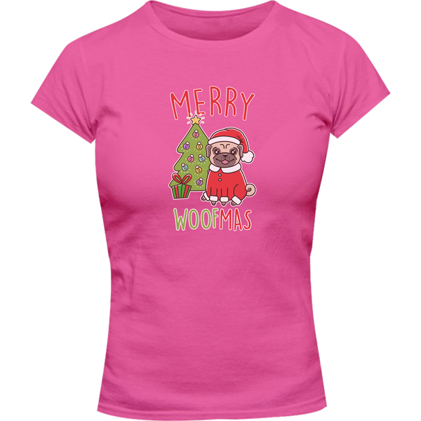 Merry Woofmas - Ladies Slim Fit Tee