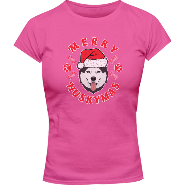 Merry Huskymas - Ladies Slim Fit Tee