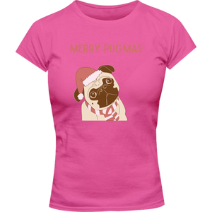 Merry Pugmas - Ladies Slim Fit Tee