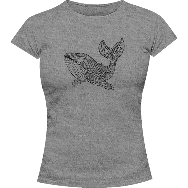 Tribal Whale - Ladies Burnout Tee