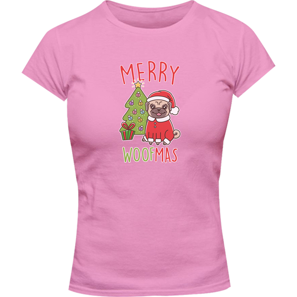 Merry Woofmas - Ladies Slim Fit Tee