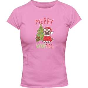 Merry Woofmas - Ladies Slim Fit Tee