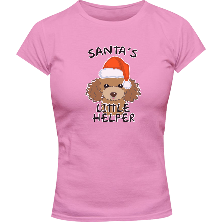 Santa's Little Helper Poodle - Ladies Slim Fit Tee