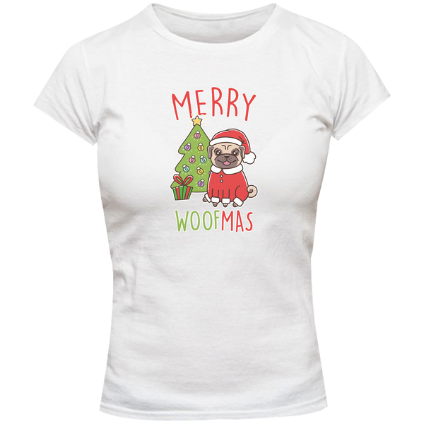 Merry Woofmas - Ladies Slim Fit Tee