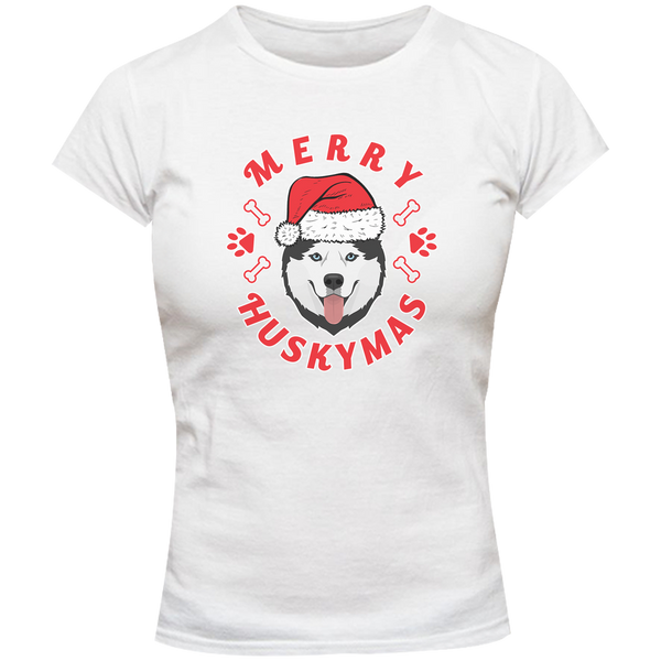 Merry Huskymas - Ladies Slim Fit Tee