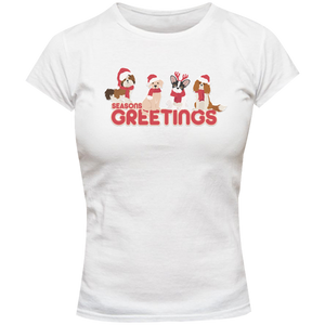 Season's Greetings Dogs - Ladies Slim Fit Tee