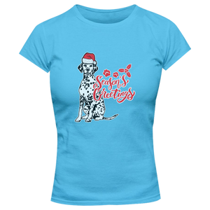 Dalmatian Season's Greetings - Ladies Slim Fit Tee