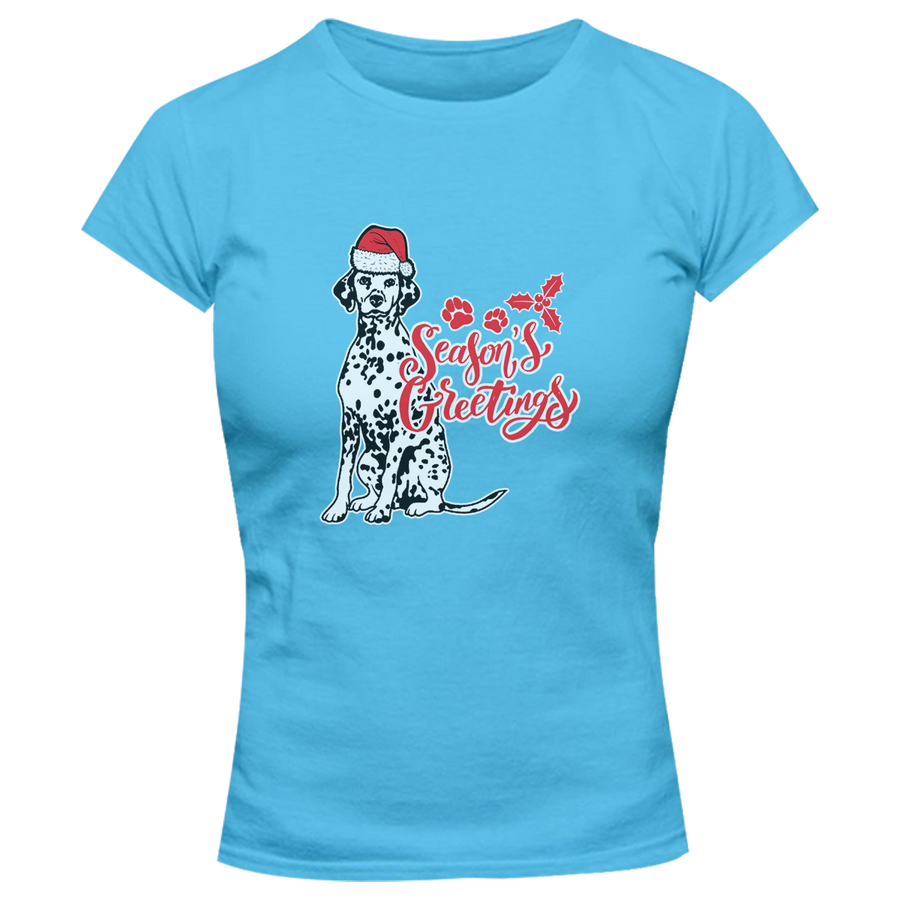 Dalmatian Season's Greetings - Ladies Slim Fit Tee