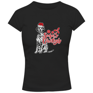 Dalmatian Season's Greetings - Ladies Slim Fit Tee