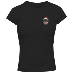 Christmas Staffy Pocket - Ladies Slim Fit Tee