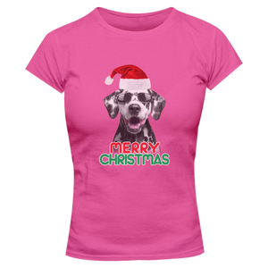 Dalmatian Merry Christmas - Ladies Slim Fit Tee