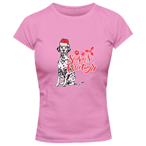 Dalmatian Season's Greetings - Ladies Slim Fit Tee