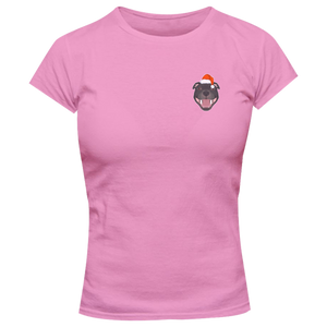 Christmas Staffy Pocket - Ladies Slim Fit Tee