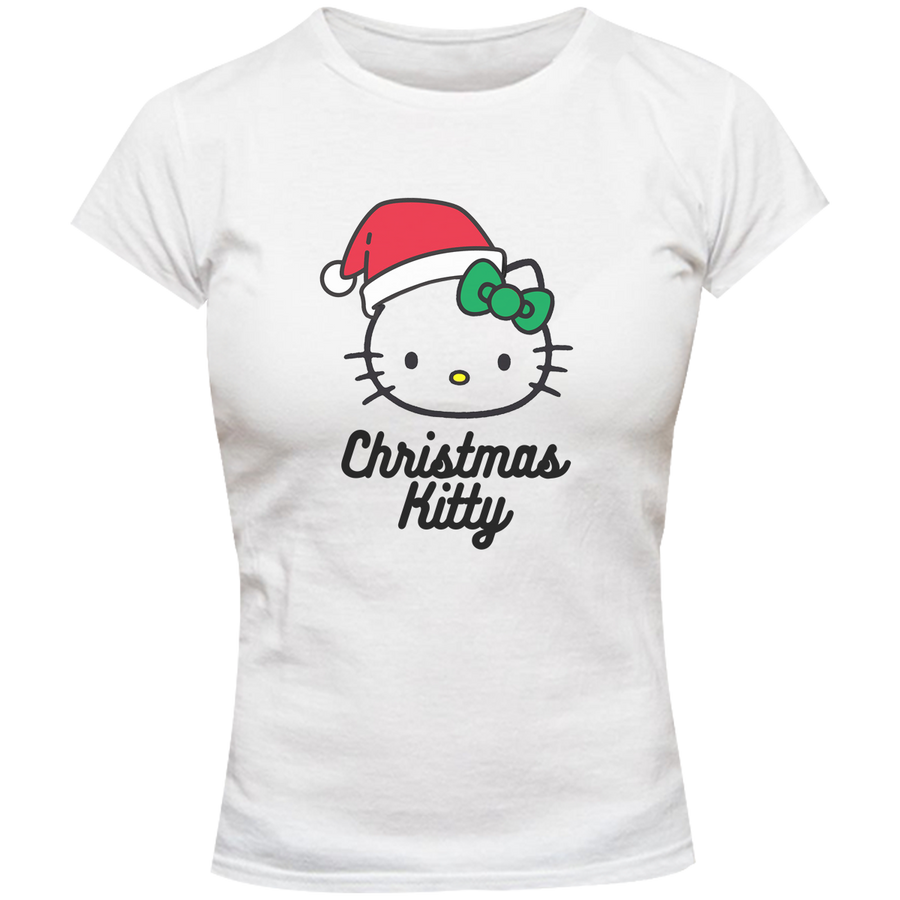 Christmas Kitty - Ladies Slim Fit Tee