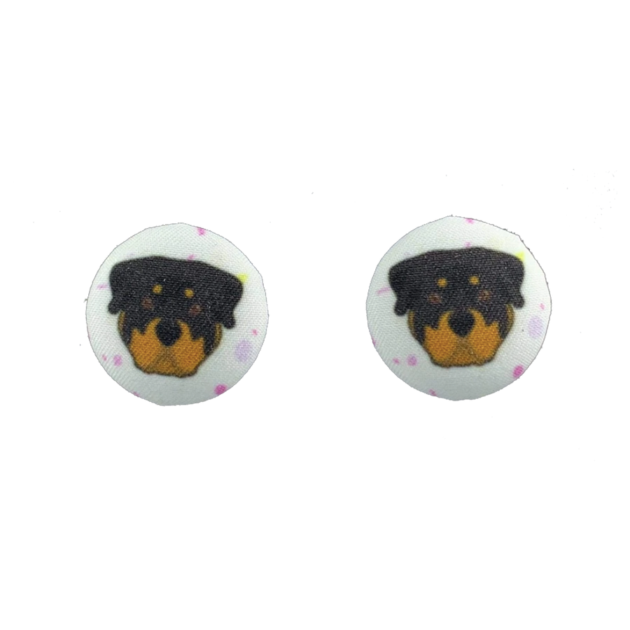 Rottweiler Button Earrings
